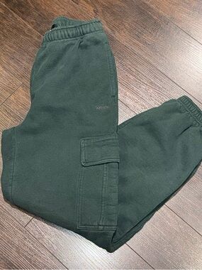 TNA Sweatfleece Cozy Fleece Mega Fit Cargo 25” Pants Women’s Size 2XS Green